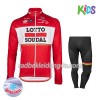 Set Langarmtrikot + Radhose Lange 2017 Lotto Soudal Kinder Winter Thermal Fleece N001